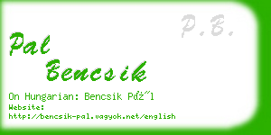 pal bencsik business card